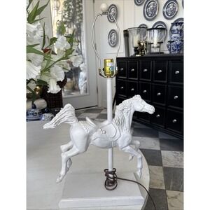 Vintage Porcelain Carousel Horse Lamp  House Of Lloyd No Shade - 27.25"